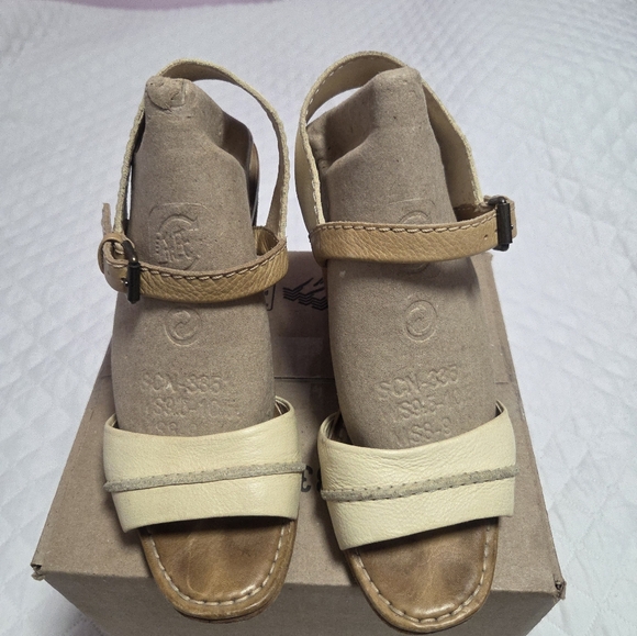 Frye Cream Heels Ankle Strap Sandals for Summer Size 8 - Picture 9 of 10
